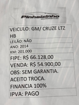 Chevrolet Cruze REPASSE   REPASSE
